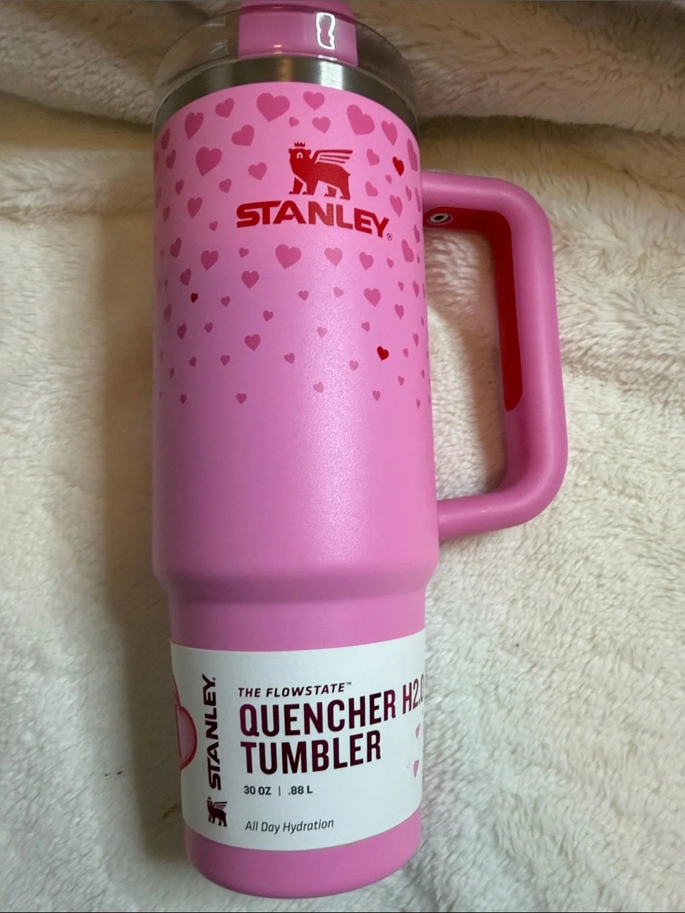 NWT Stanley Valentines Pink Heart Quencher 30oz Tumbler - Picture 3 of 5